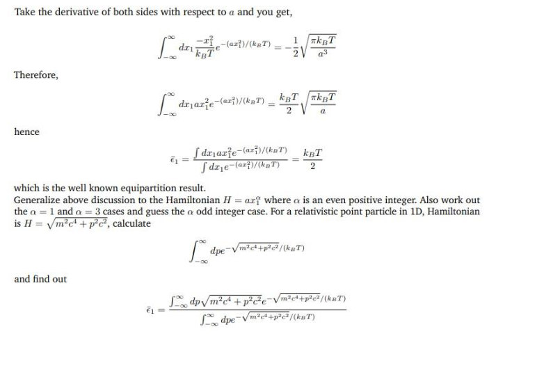 Solved 2 Equipartition Theorem You have learned that for a | Chegg.com