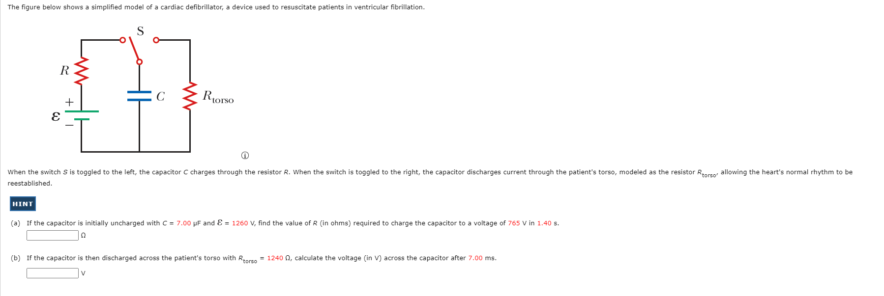 Solved The figure below shows a simplified model of a | Chegg.com