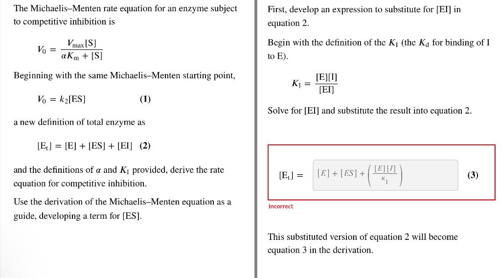 The MichaelisMenten rate equation for an enzyme