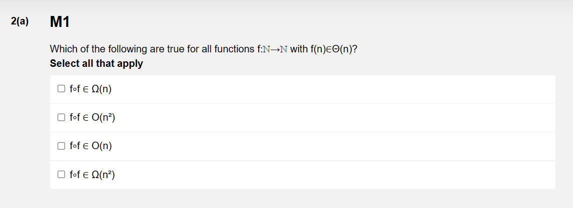 Solved Which of the following are true for all functions | Chegg.com