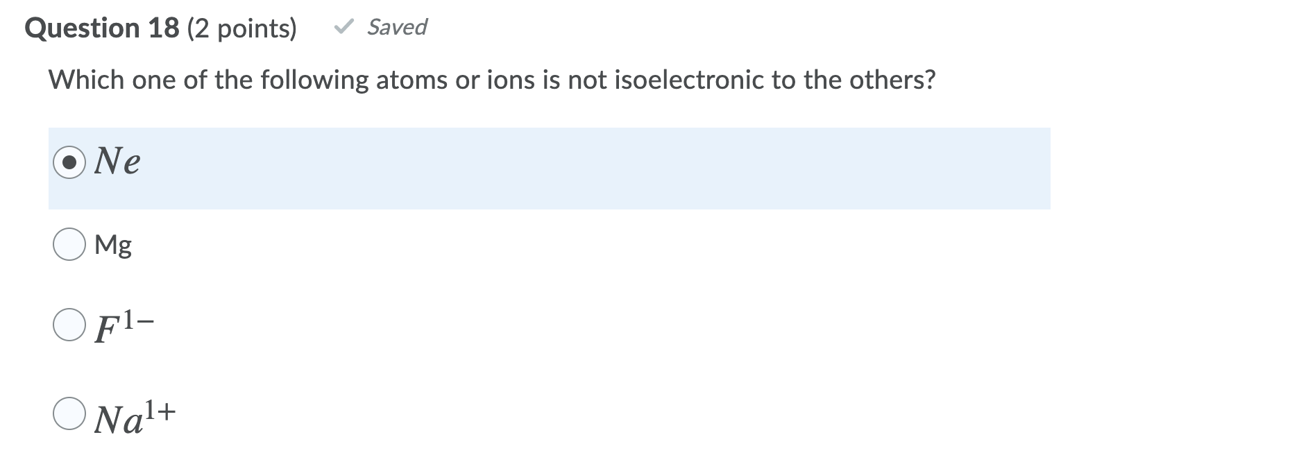 Solved Question 18 (2 points) Saved Which one of the | Chegg.com
