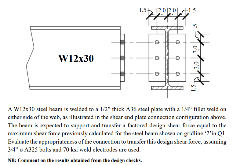 Solved A W 12×30 steel beam is welded to a 1/2 