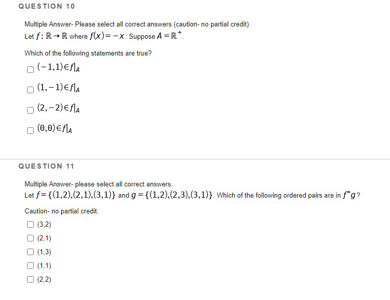 Solved QUESTION 10 Multiple Answer- Please select all | Chegg.com