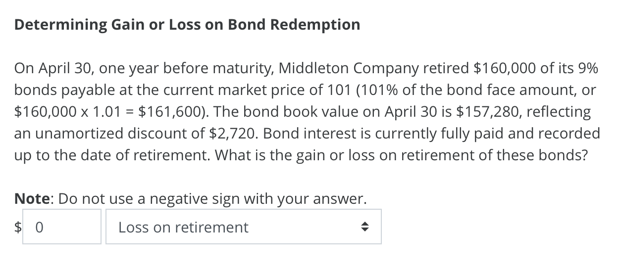 Solved Determining Gain or Loss on Bond Redemption On April