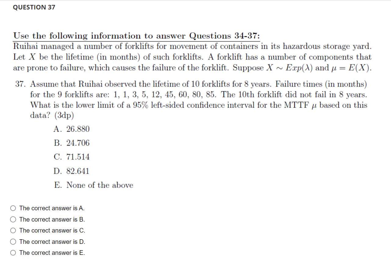 Solved Use the following information to answer Questions | Chegg.com