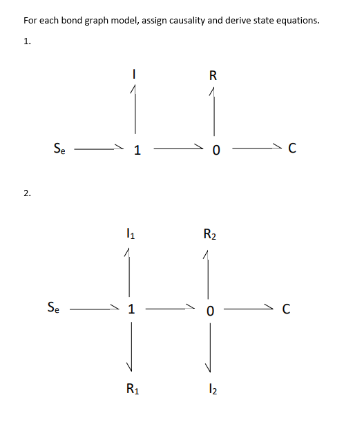 Solved For each bond graph model, assign causality and | Chegg.com