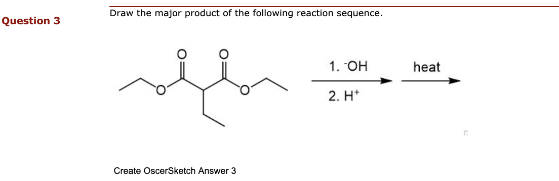 Solved Draw the major product of the following reaction | Chegg.com