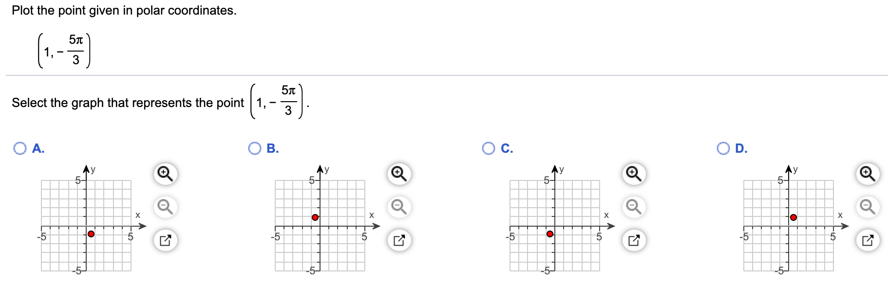 Solved Plot the point given in polar coordinates. л Choose | Chegg.com