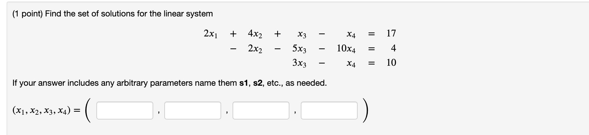 Solved 1- ) Find The Set Of Solutions For The Linear System | Chegg.com