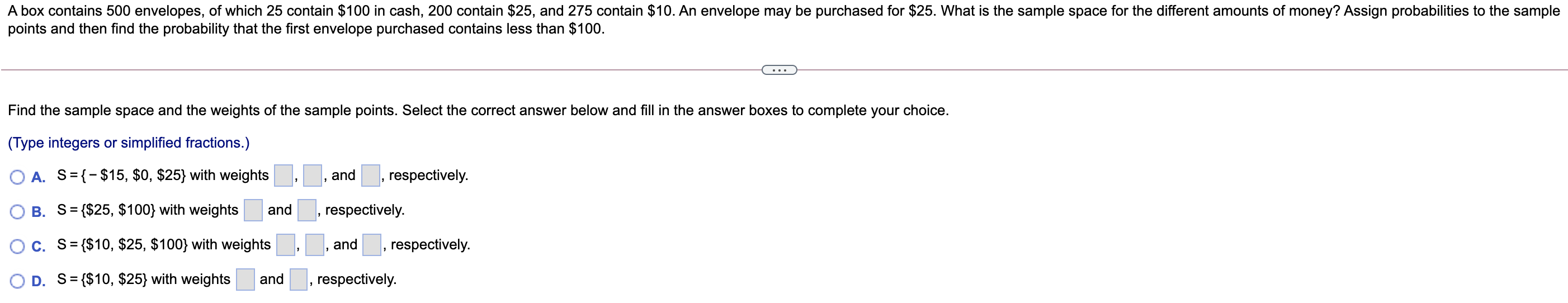 A box contains 500 envelopes, of which 25 contain