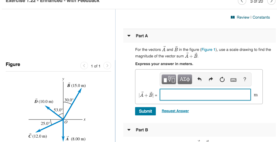 Solved 3 of 20 I Review | Constants Part A For the vectors A | Chegg.com