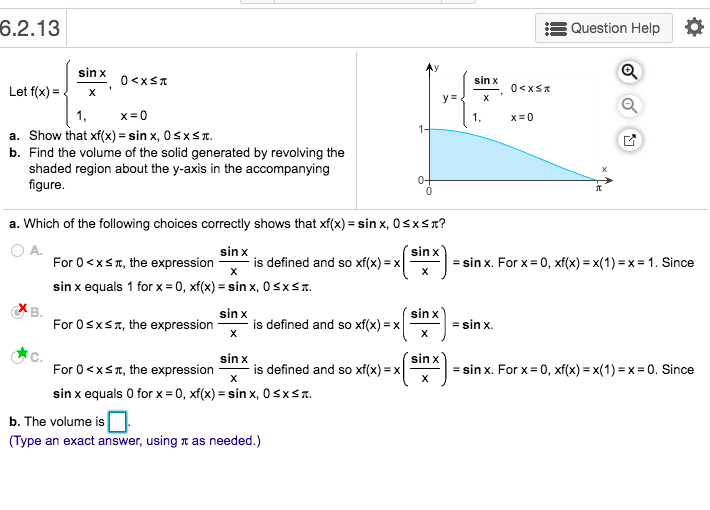 Solved The question is to find the volume f the figure | Chegg.com
