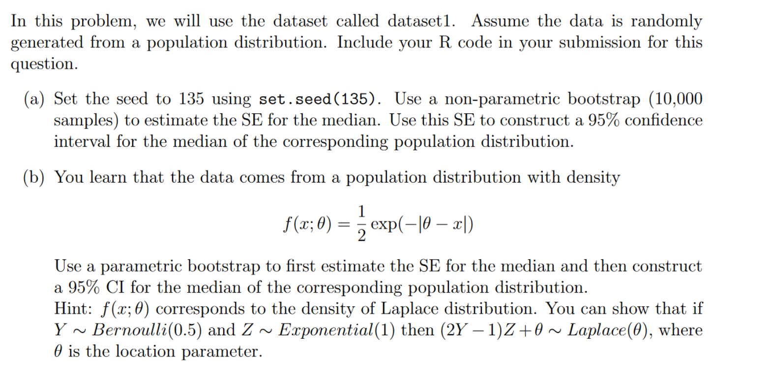 In this problem, we will use the dataset called | Chegg.com