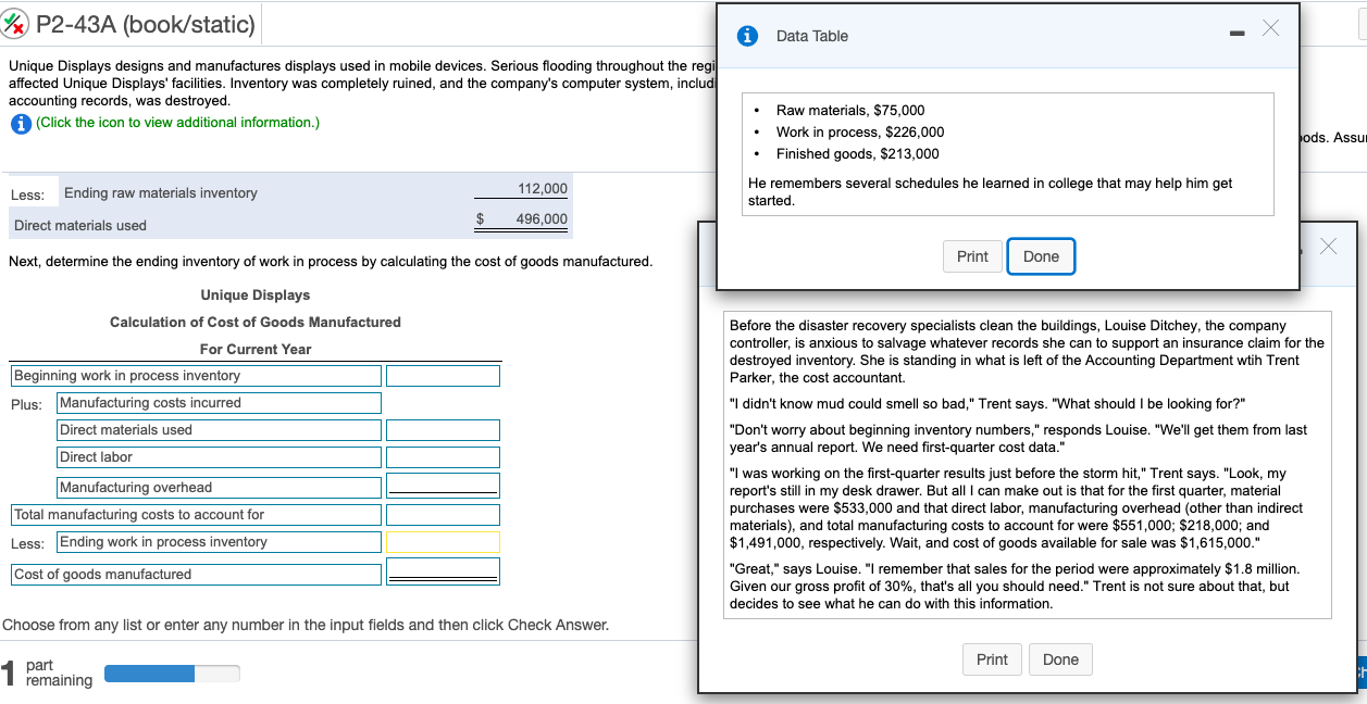Solved x P243A (book/static) i Data Table Unique Displays