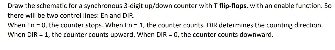 Solved Draw the schematic for a synchronous 3-digit up/down | Chegg.com