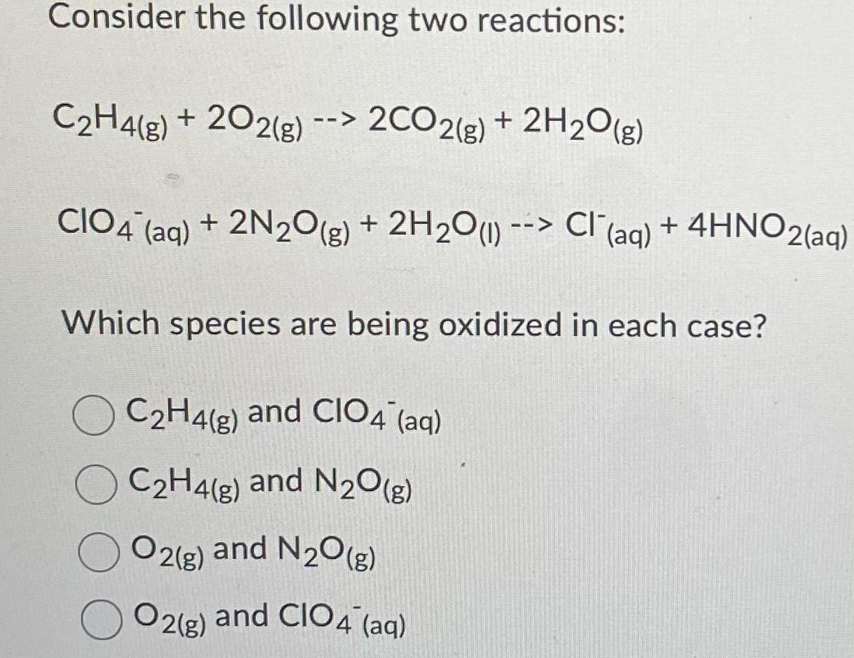 Solved Consider the following two reactions C2H4 g Chegg