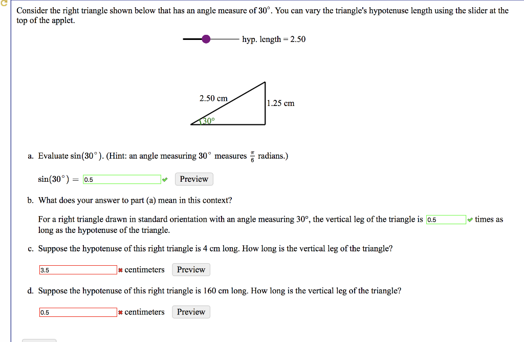 Solved Consider the right triangle shown below that has an | Chegg.com