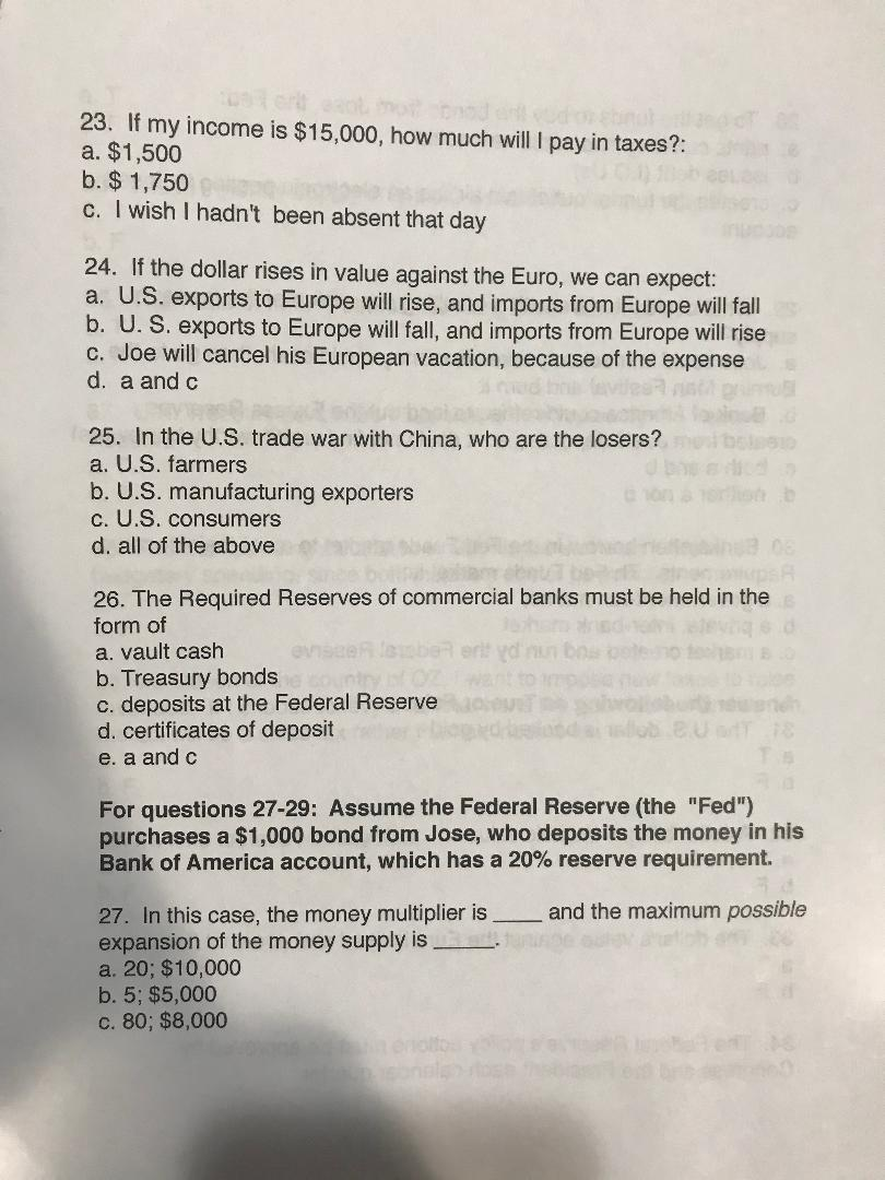Solved 23 If My Income Is 15 000 How Much Will I Pay Solved 23 If My Income Is 15 000