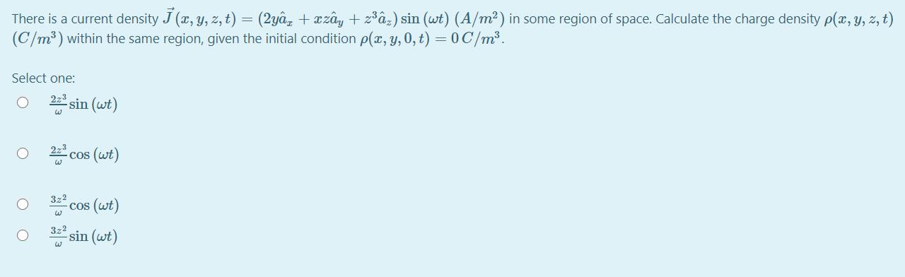 Solved There Is A Current Density Y Z T 2yaz Chegg Com