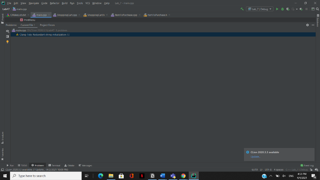 Solved My C++ Code keeps returning this error Here is my | Chegg.com