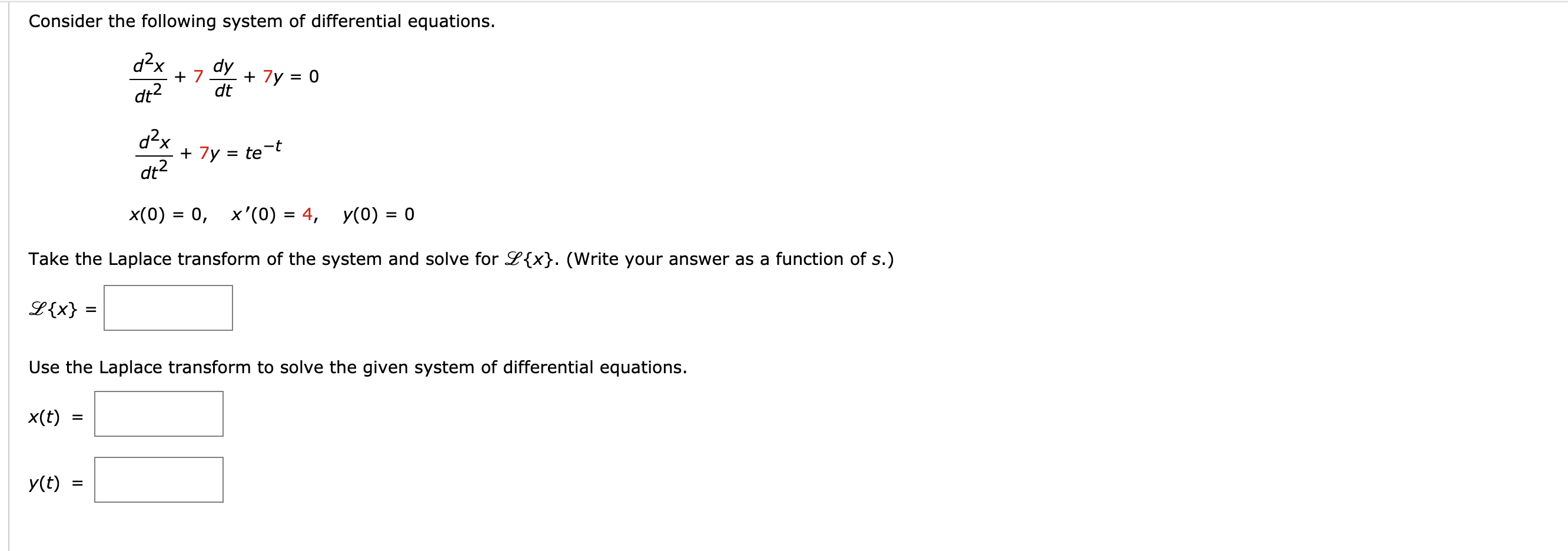 Solved Consider The Following System Of Differential 