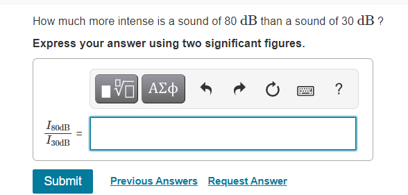 Solved How much more intense is a sound of 80 dB than a | Chegg.com