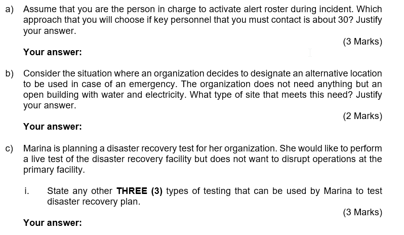 Solved a) Assume that you are the person in charge to | Chegg.com