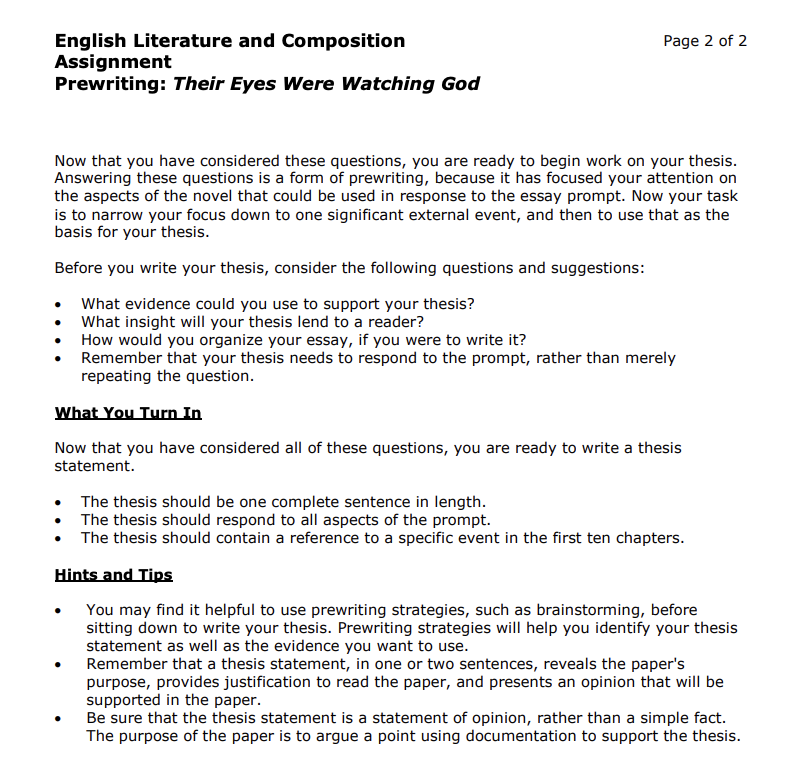 English Literature and Composition Page 1 of 1 | Chegg.com