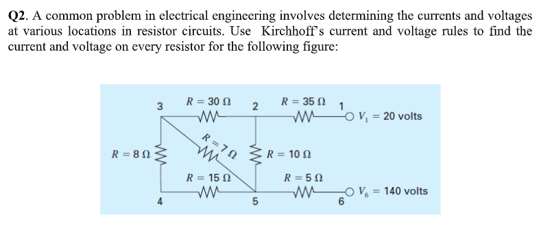 Solved Q2. A common problem in electrical engineering | Chegg.com