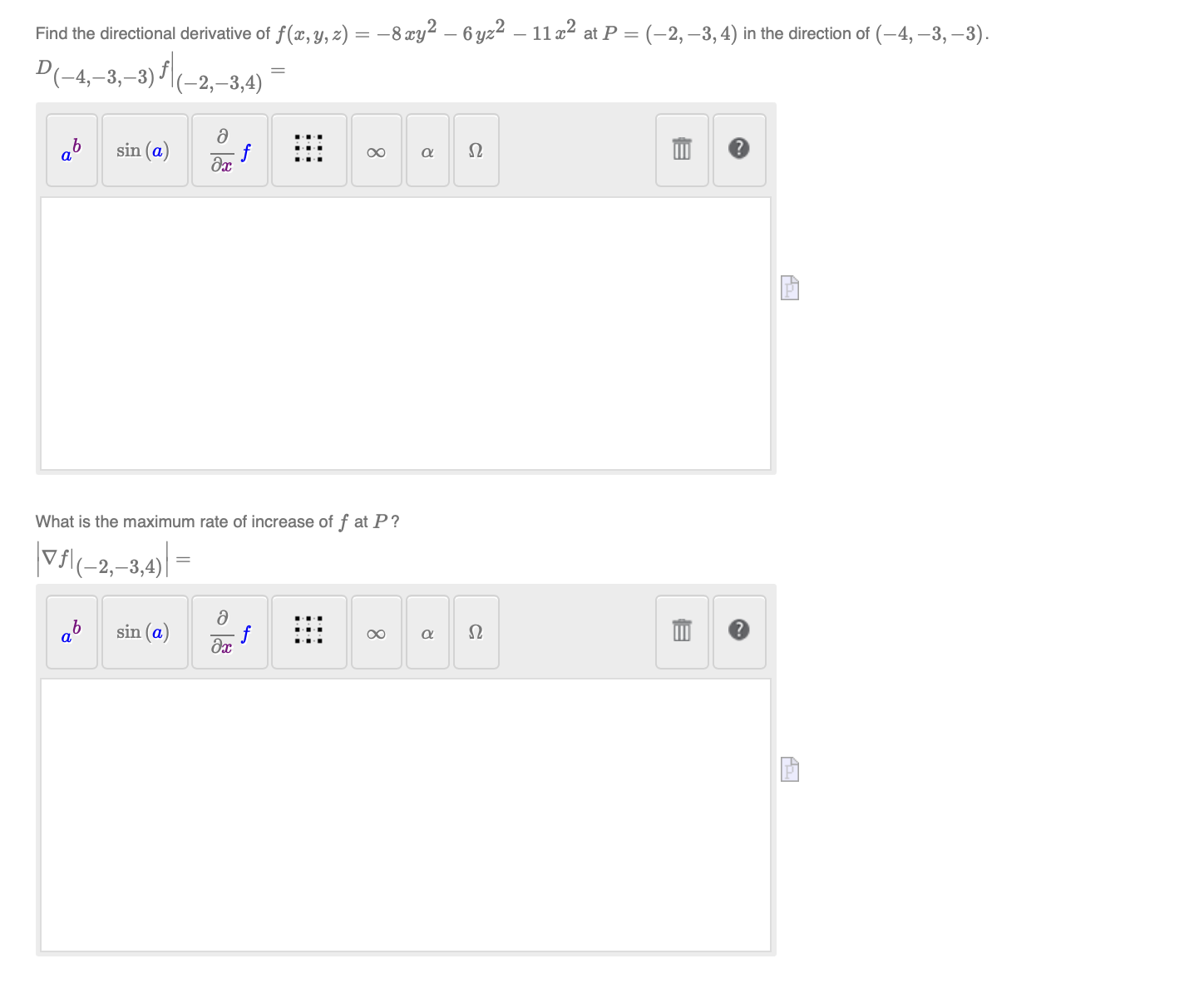 Solved Find The Directional Derivative Of