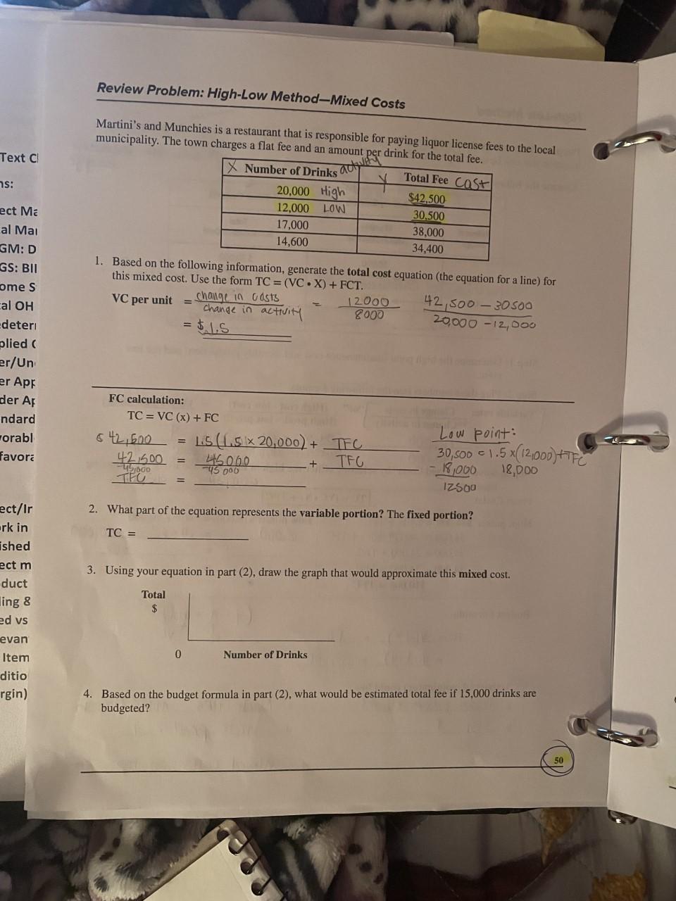 Solved Review Problem: High-Low Method-Mixed Costs Text C | Chegg.com