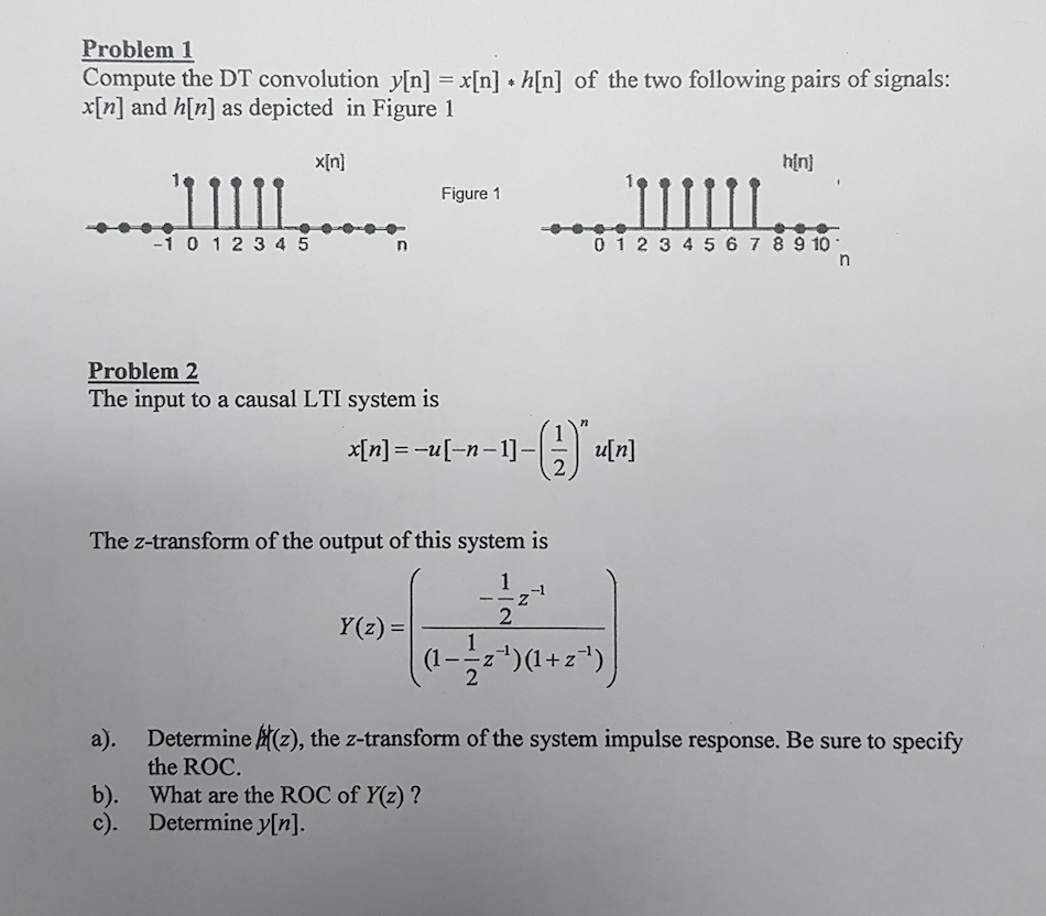 Solved Problem 1 Compute The Dt Convolution Y N X N H N Chegg Com