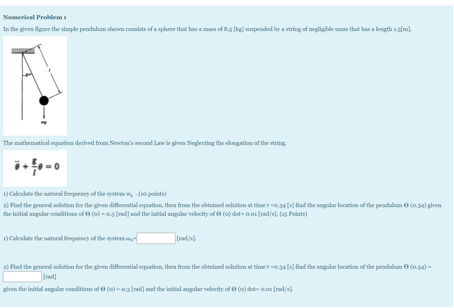 Solved Numerical Problem 1 In the given figure the simple | Chegg.com