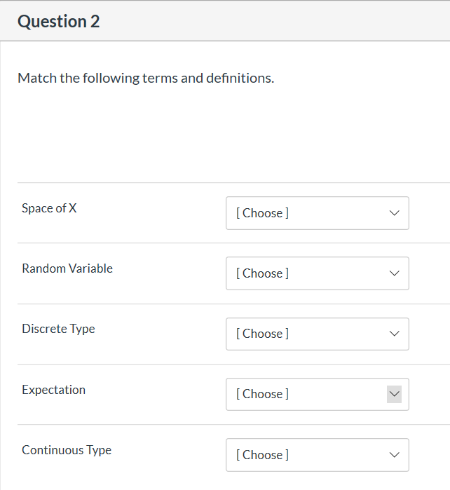 Solved Question 2 Match the following terms and definitions. | Chegg.com
