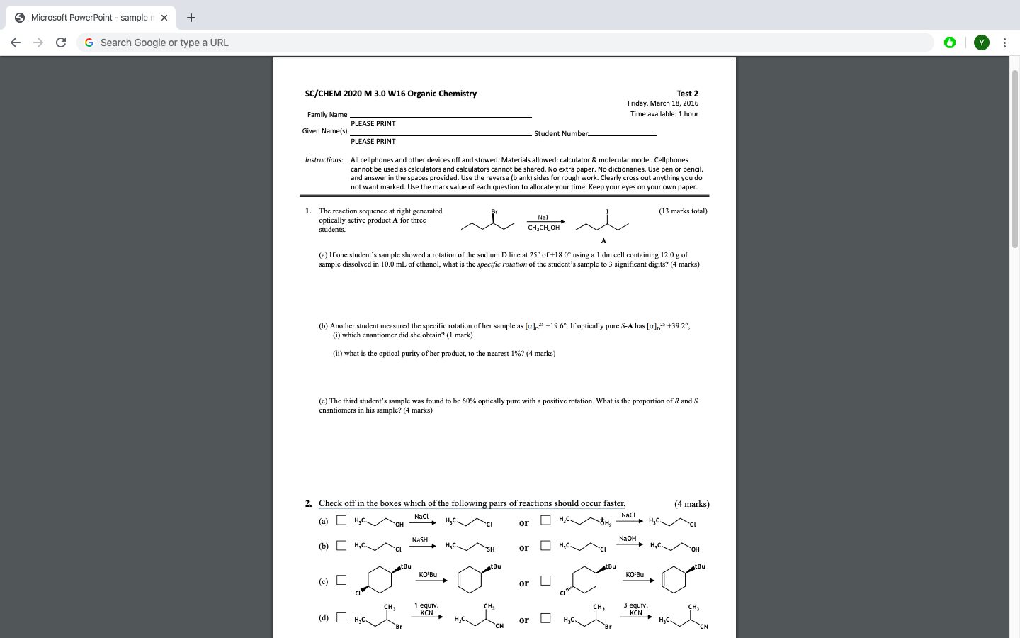 Microsoft Powerpoint Sample X F C G Search G Chegg Com