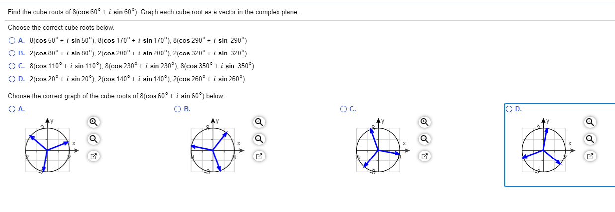 Find The Cube Roots Of 8 Cos 60 I Sin 60Âº Graph Chegg Com