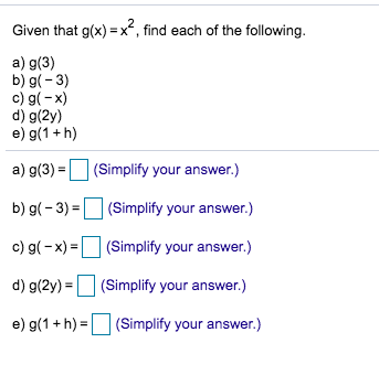 Solved Given That G X X Find Each Of The Following A Chegg Com