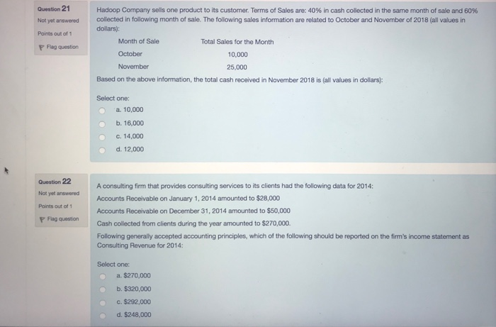 Solved Question 21 Not yet answered Points out of 1 P Flag | Chegg.com