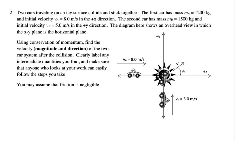 Solved Two Cars Traveling On An Icy Surface Collide And | Chegg.com