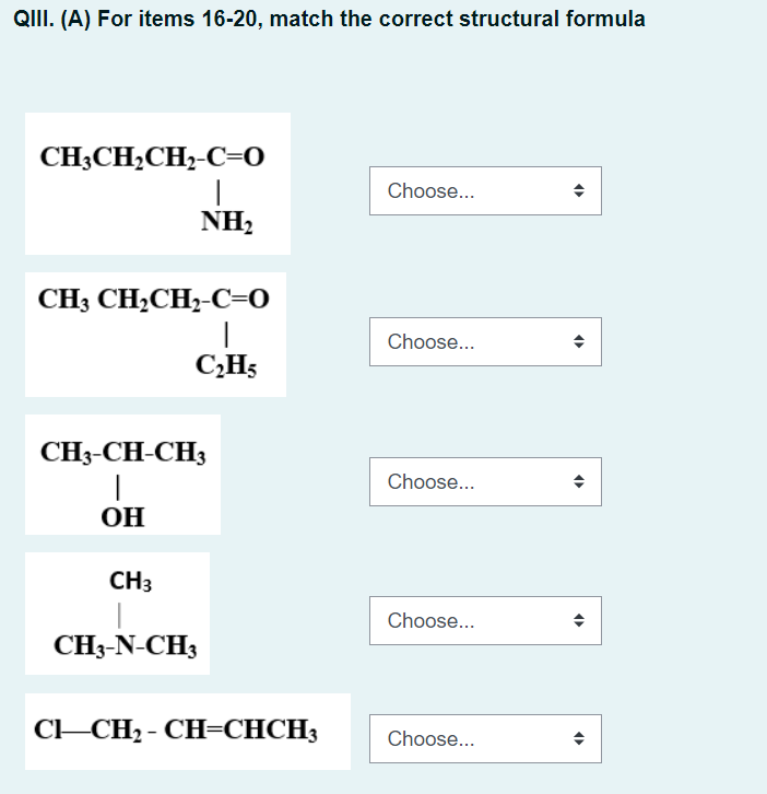 Solved QIII. A For items 16 20 match the correct Chegg