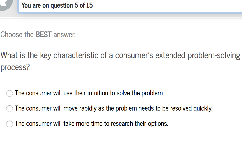 Solved You are on question 5 of 15 Choose the BEST answer | Chegg.com