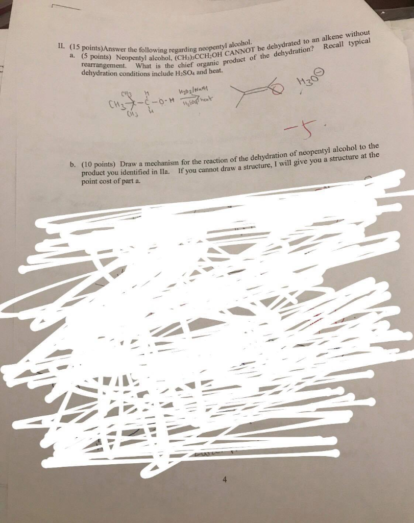 Solved Ii Answer The Following Regading Neopentyl Alcohol