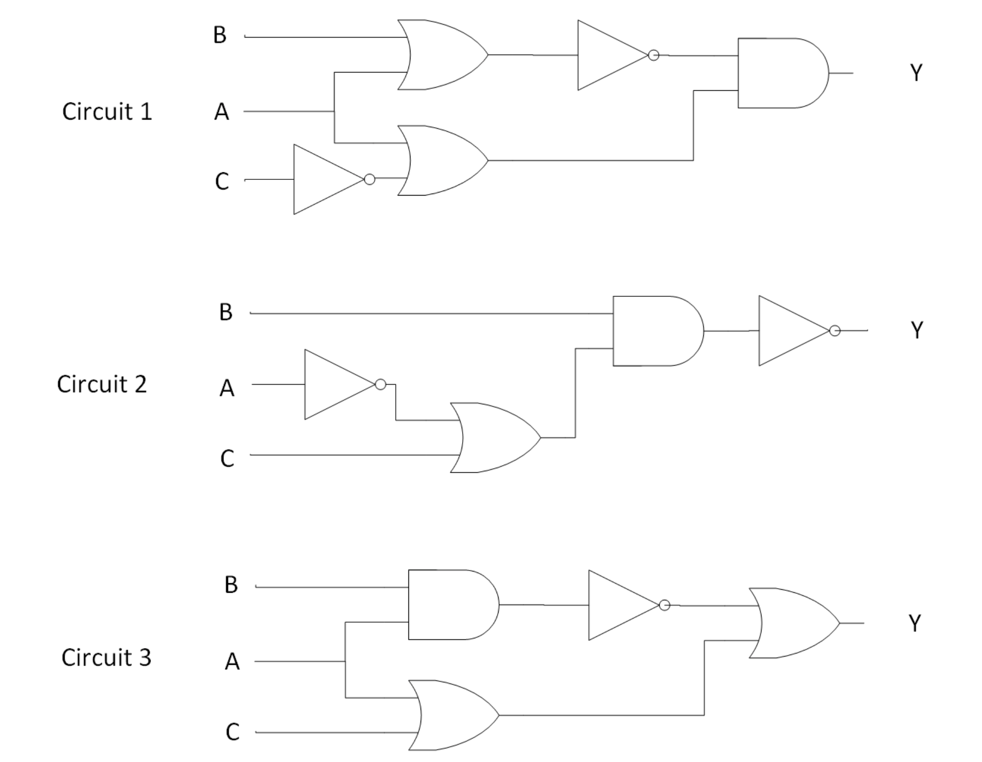 Solved Circuit 3Match The Logical Circuit Diagrams With | Chegg.com