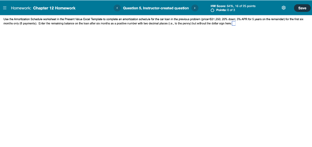 Solved = Homework: Chapter 12 Homework Question 5, | Chegg.com