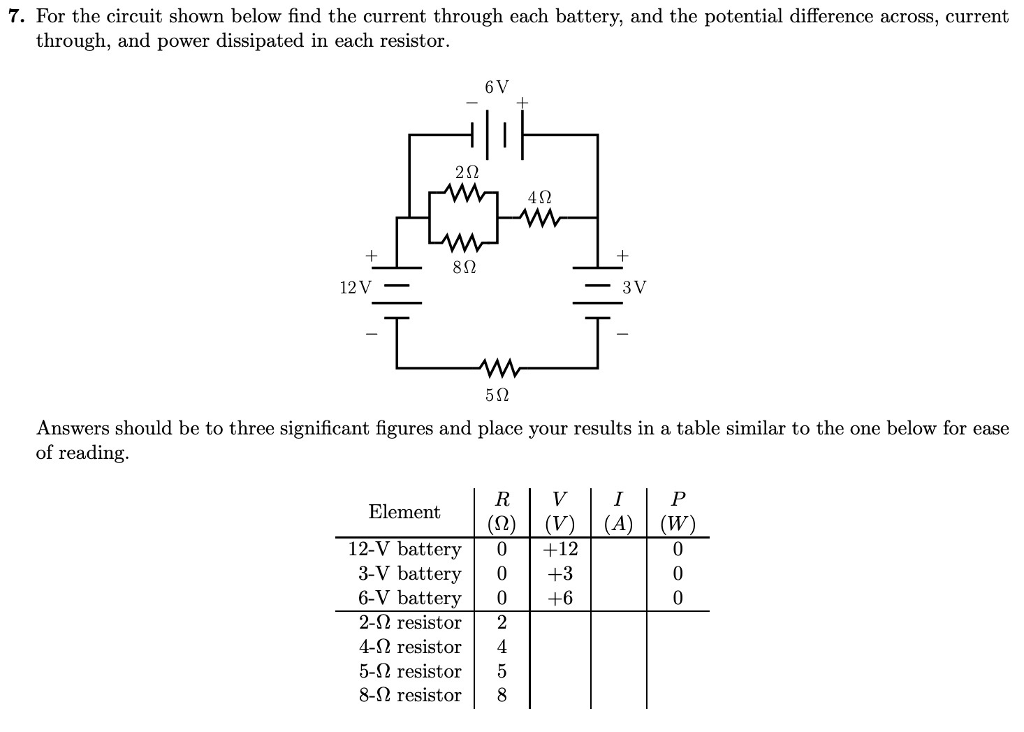 Solved 7. For the circuit shown below find the current | Chegg.com
