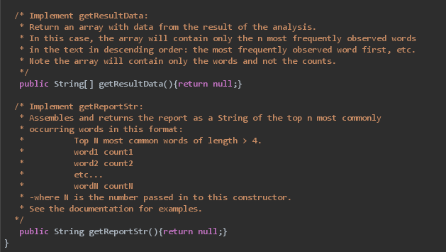 Project 6: Text Analyzer A Framework for Analyzing | Chegg.com