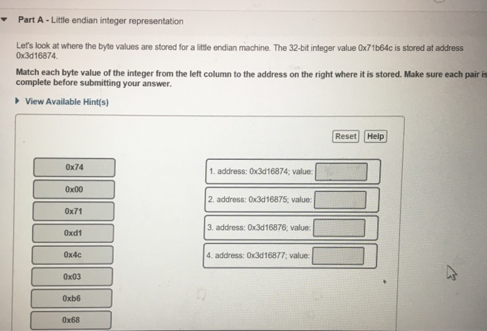 Solved Part A Little Endian Integer Representation Let s Chegg