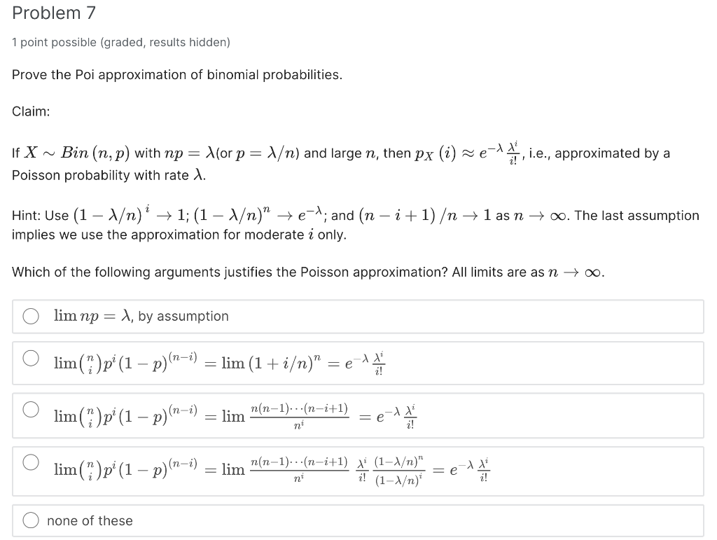 Solved Problem 7 1 point possible (graded, results hidden) | Chegg.com