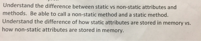 Solved Understand the difference between static vs | Chegg.com