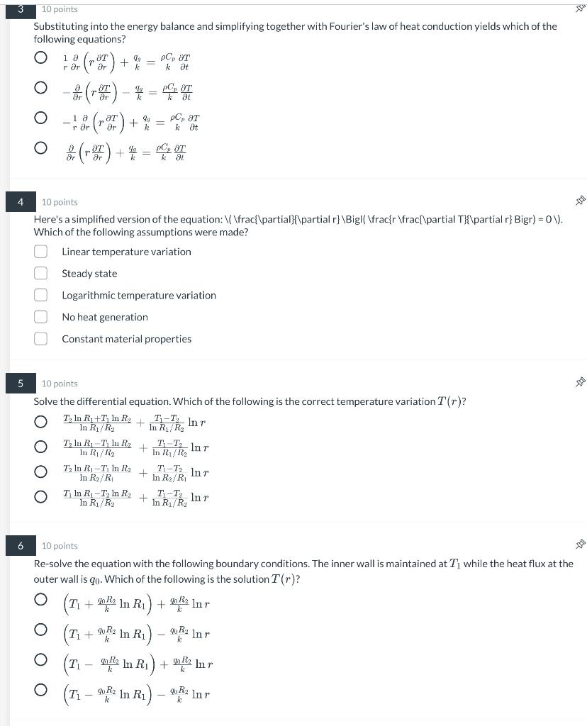 Solved 3 10 points Substituting into the energy balance and | Chegg.com